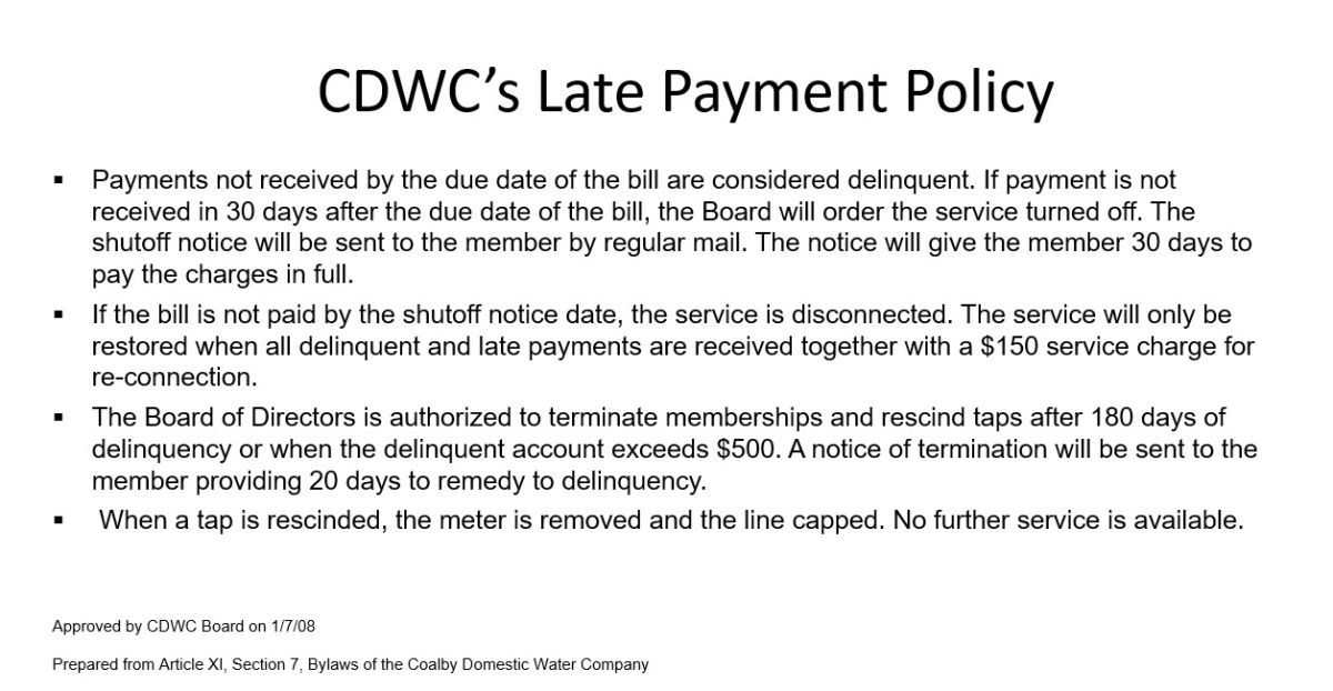 late payment policy